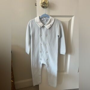 Tartine et Chocolat Light Blue and White Footie